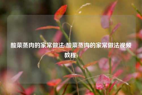 酸菜蒸肉的家常做法(酸菜蒸肉的家常做法视频教程)