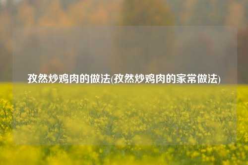 孜然炒鸡肉的做法(孜然炒鸡肉的家常做法)