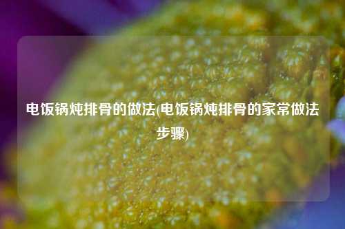 电饭锅炖排骨的做法(电饭锅炖排骨的家常做法步骤)