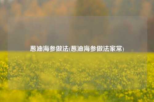 葱油海参做法(葱油海参做法家常)